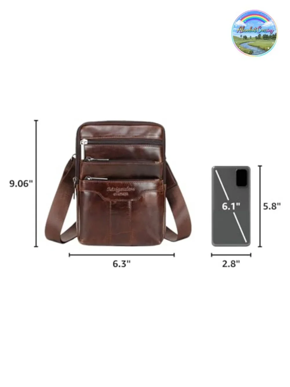 Genuine Leather Small Messenger Sling Crossbody Bag Business Travel